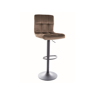 Silla de barra Juneau H-1 (Terciopelo/Patas negras)